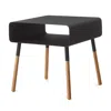 Yamazaki Short Side Table With Storage Shelf In Black