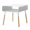 Yamazaki Short Side Table With Storage Shelf In White