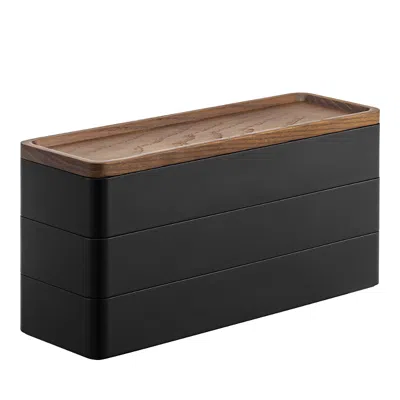 Yamazaki Rin 3-tier Accessory Holder With Tray In Brown