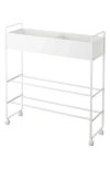 Yamazaki Rolling Entryway Storage Shelf In White