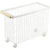 Yamazaki Rolling Laundry Basket In White