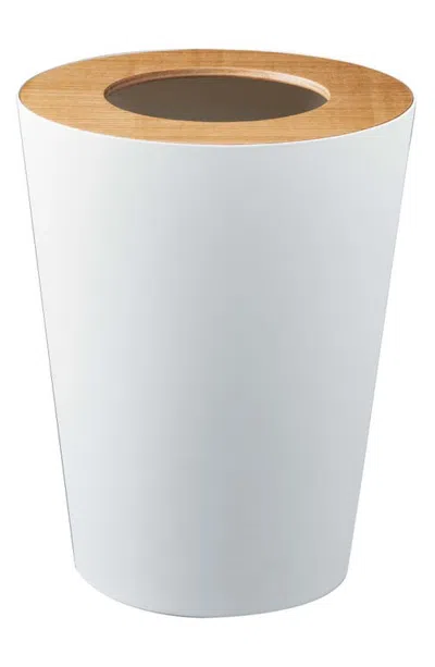 Yamazaki Round Trash Can In White
