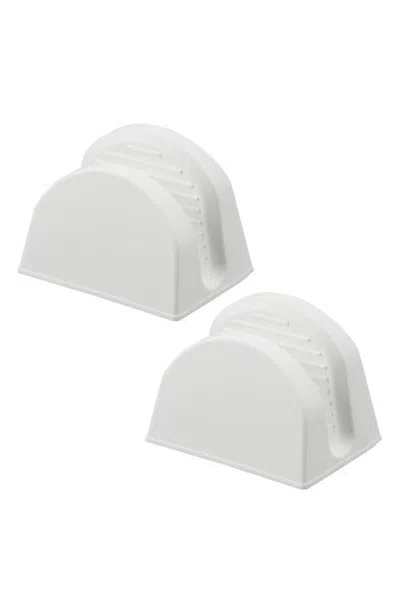 Yamazaki Set Of 2 Silicone Magnetic Pot Holders In White