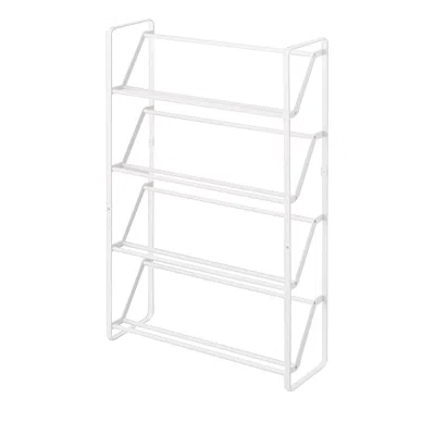 Yamazaki Slim Frame Four Tier Shoe Rack In White
