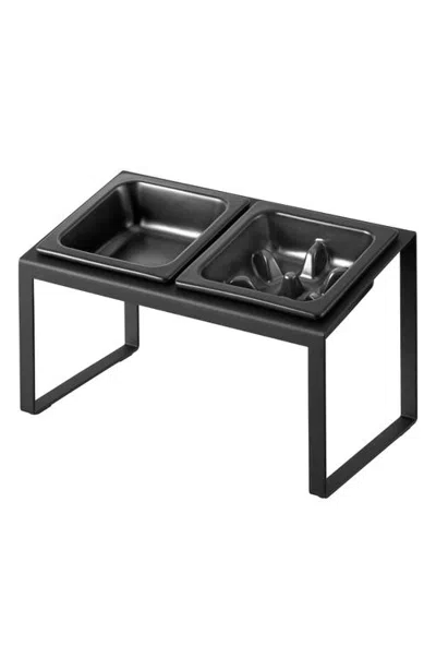 Yamazaki Slow Feeder Pet Bowl Set In Black