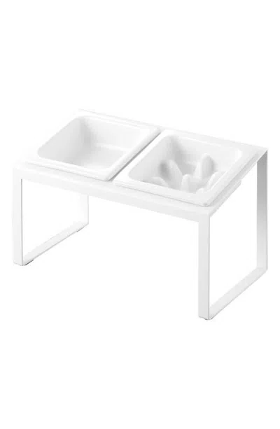 Yamazaki Slow Feeder Pet Bowl Set In White