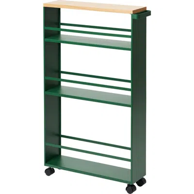 Yamazaki Steel Rolling Storage Cart In Green
