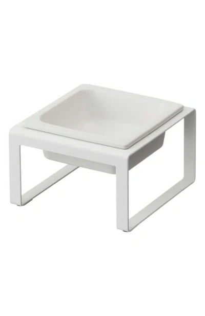 Yamazaki Tall Elevated Single Bowl Pet Diner In White