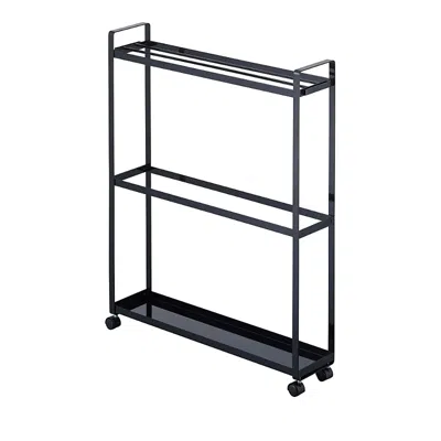 Yamazaki Three Tier Rolling Towel Unit In Black