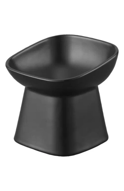 Yamazaki Tilted Pet Food Bowl In Black
