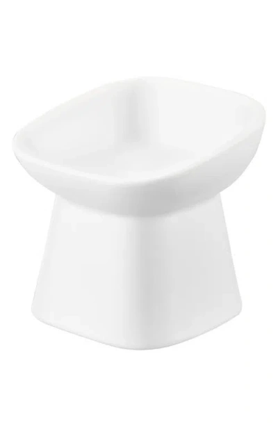 Yamazaki Tilted Pet Food Bowl In White