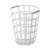 Yamazaki Tosca Round Steel Laundry Basket In White
