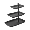 Yamazaki Tower Three-tier Steel Serving Stand In Black