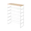 Yamazaki 6-tier Wood Top Shoe Rack In White