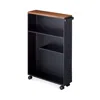 Yamazaki Tower Slim Rolling Bathroom Cabinet In Black