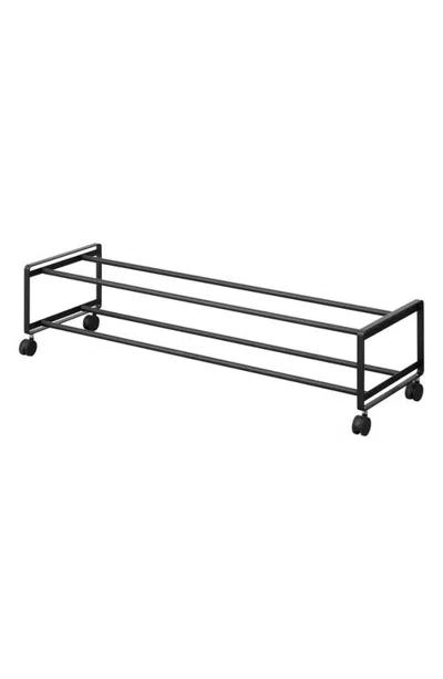 Yamazaki Two-tier Rolling Shoe Rack In Black