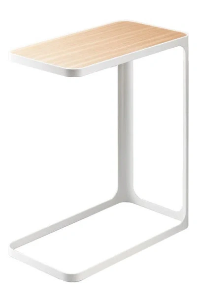 Yamazaki Wood & Steel Accent Table In White