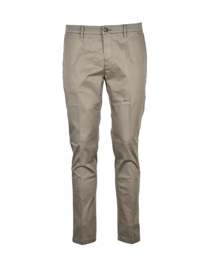 Yan Simmon Cotton Stretch Trousers - Sage Green In Gray