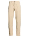 Yan Simmon Man Pants Beige Size 30 Cotton, Elastane In Gold