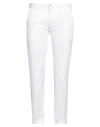 Yan Simmon Man Pants White Size 38 Cotton, Elastane In Beige