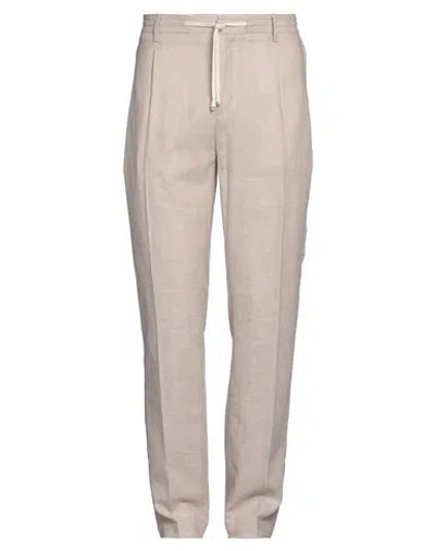 Yan Simmon Man Pants Beige Size 40 Cotton, Linen