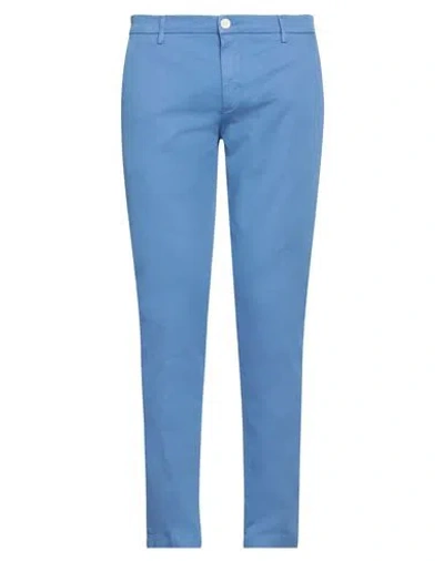 Yan Simmon Man Pants Blue Size 36 Cotton, Elastane