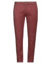 Yan Simmon Man Pants Brick Size 38 Cotton, Polyester, Viscose, Elastane In Red