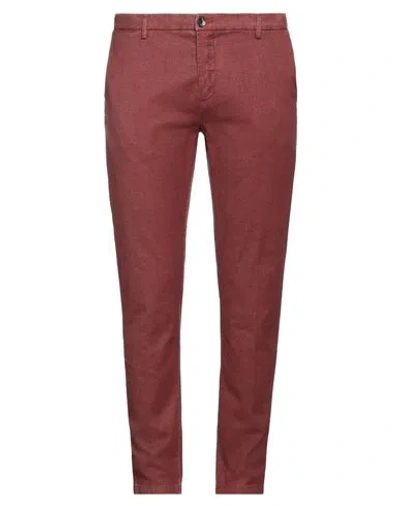 Yan Simmon Man Pants Brick Size 38 Cotton, Polyester, Viscose, Elastane In Red