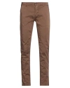 Yan Simmon Man Pants Brown Size 28 Cotton, Elastane In Multi