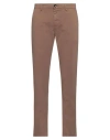 Yan Simmon Man Pants Brown Size 30 Cotton, Elastane