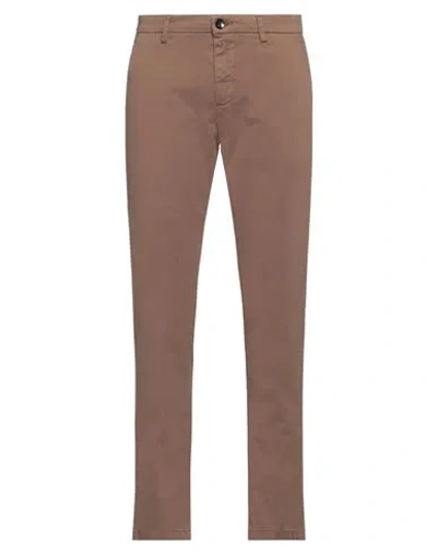 Yan Simmon Man Pants Brown Size 30 Cotton, Elastane