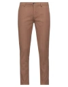 Yan Simmon Man Pants Brown Size 34 Cotton, Elastane