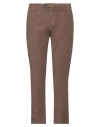 Yan Simmon Man Pants Brown Size 34 Cotton, Lyocell, Elastane