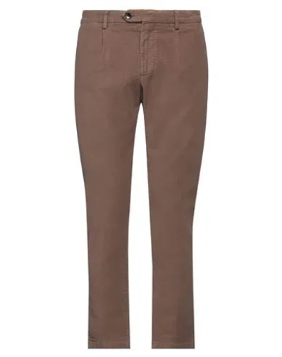 Yan Simmon Man Pants Brown Size 34 Cotton, Lyocell, Elastane