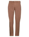 Yan Simmon Man Pants Brown Size 36 Cotton, Elastane