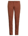 Yan Simmon Man Pants Brown Size 36 Cotton, Elastane