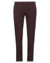 Yan Simmon Man Pants Burgundy Size 32 Cotton, Elastane In Red