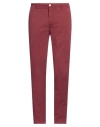 Yan Simmon Man Pants Burgundy Size 38 Cotton, Elastane In Red