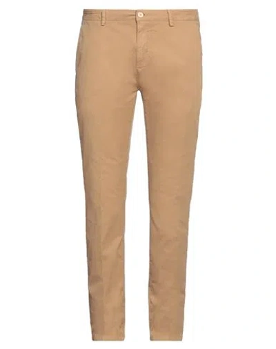 YAN SIMMON YAN SIMMON MAN PANTS CAMEL SIZE 40 COTTON, ELASTANE