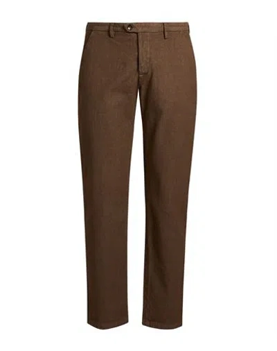 Yan Simmon Man Pants Chocolate Brown Size 30 Cotton, Elastane