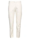 Yan Simmon Man Pants Cream Size 40 Cotton, Linen, Elastane In White