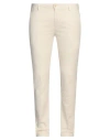 Yan Simmon Man Pants Ivory Size 36 Cotton, Elastane In Ivory
