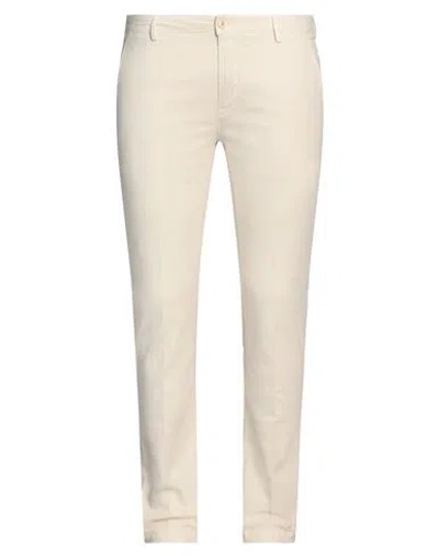 Yan Simmon Man Pants Ivory Size 36 Cotton, Elastane