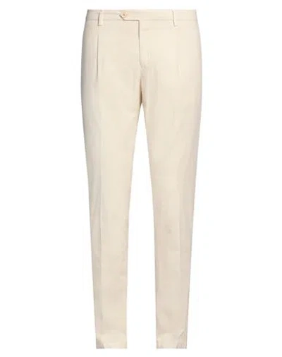 Yan Simmon Man Pants Ivory Size 38 Cotton, Elastane In White