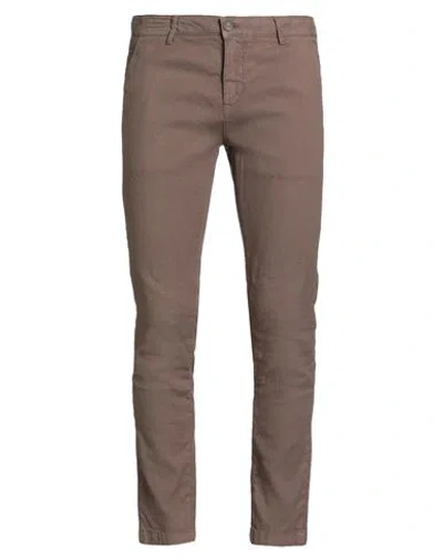 Yan Simmon Man Pants Khaki Size 38 Cotton, Linen, Elastane In Brown