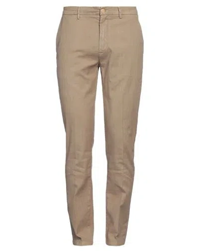 Yan Simmon Man Pants Khaki Size 40 Cotton, Linen, Polyester, Elastane In Beige