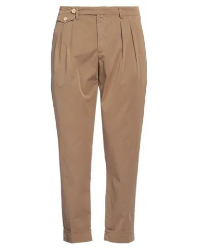 Yan Simmon Man Pants Khaki Size 40 Cotton, Polyester, Elastane In Beige