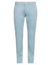 Yan Simmon Man Pants Light Blue Size 40 Cotton, Elastane In Blue