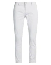 Yan Simmon Man Pants Light Grey Size 36 Cotton, Elastane In White