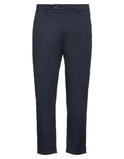 YAN SIMMON YAN SIMMON MAN PANTS MIDNIGHT BLUE SIZE 38 COTTON, ELASTANE